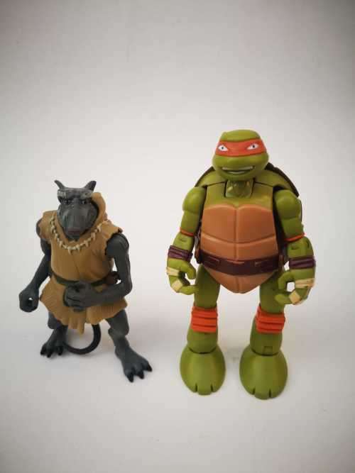 Two ninja turtles action figures