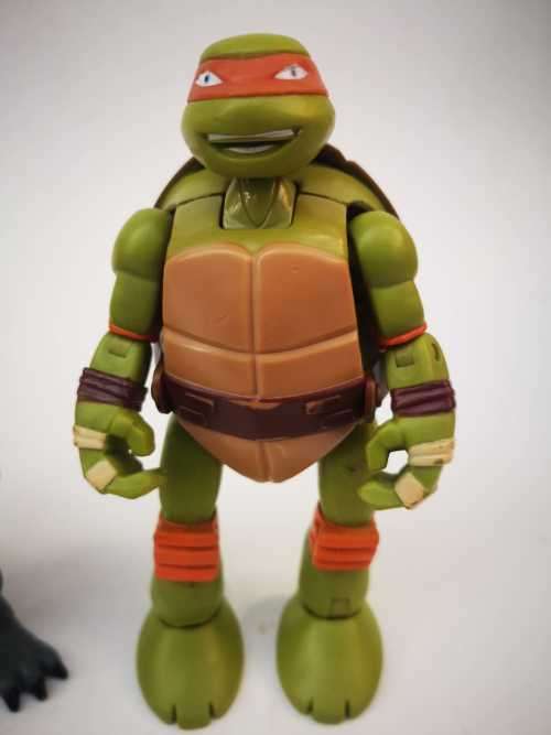 Two ninja turtles action figures
