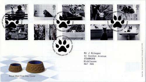 GB FDC - CATS AND DOGS