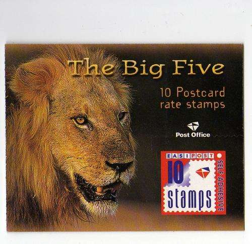 RSA BOOKLET - The Big Five - 10 Postcard rate stamps