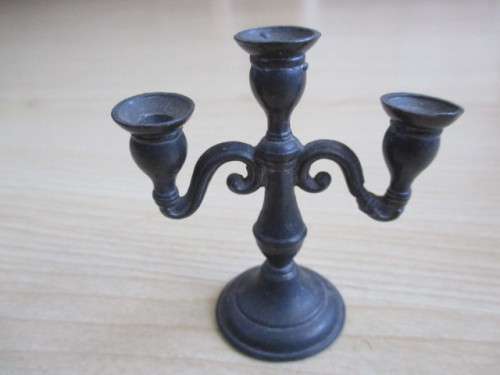 Miniature Pewter Candelabra