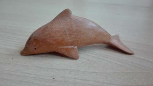 Miniature Wooden Dolphin Figurine