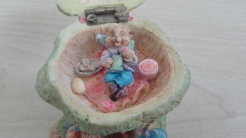 Miniature Mushroom House Ornament - height 9cm. width width 6cm. depth 7cm