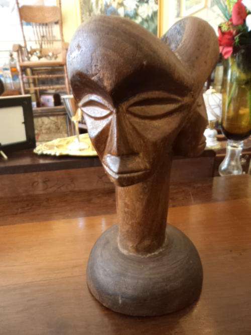 Wooden 3 Faces Statue