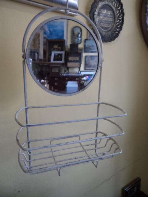 Painted Bathroom Caddy with Mirror