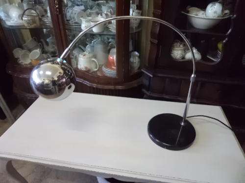 Reclining Silver Desk Lamp