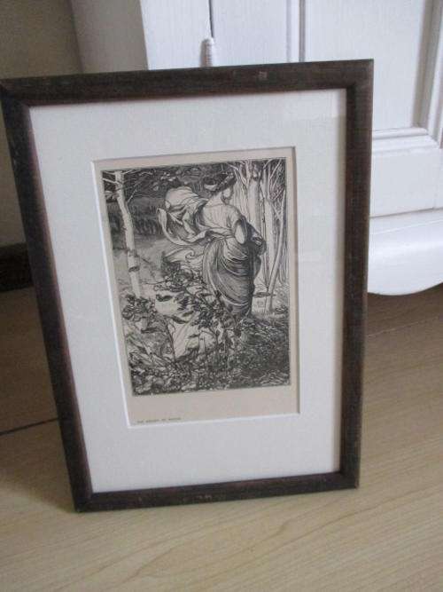 Framed Frederick Sandy`s Woodcuts: The Advent of Winter