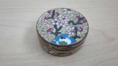 Small Vintage Cloissonne Pill Box