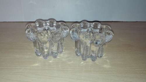 Set of 2 Glass Candle Holders