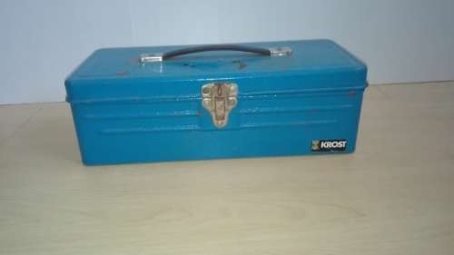 Small Blue Rustic Metal Tool Box