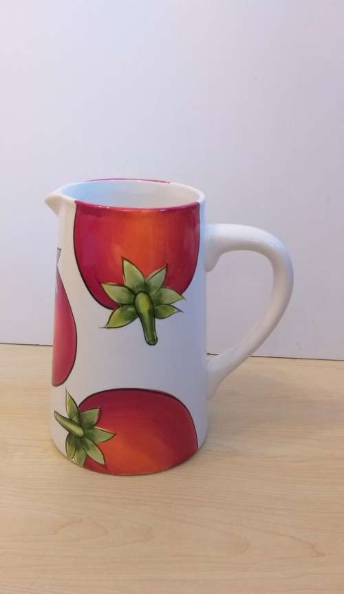 Large Tomato Pattern Ceramic Juice/Water PitcherJug