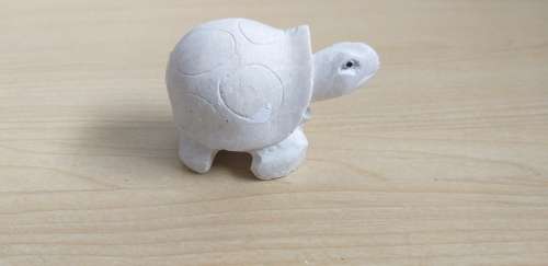 White Stoneware Tortoise Figurine