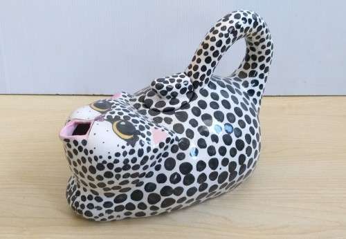 Cat Figurine Teapot, Sugar Holder, Milk Jug & Tray