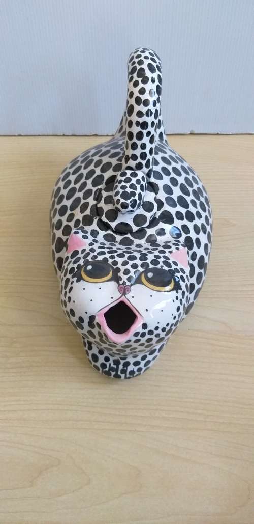 Cat Figurine Teapot, Sugar Holder, Milk Jug & Tray