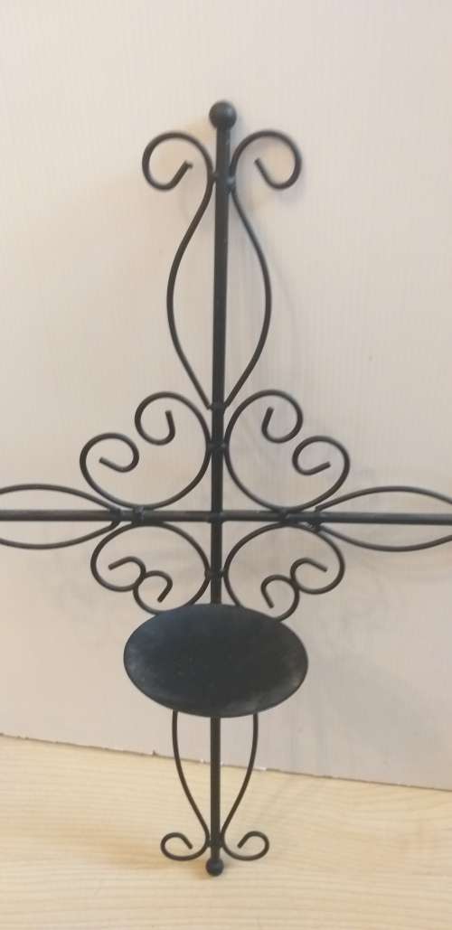 Metal Wall Hanging Cross Shape Candle Holder