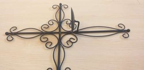 Metal Wall Hanging Cross Shape Candle Holder