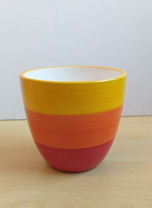 Striped Ceramic Plant Pot/Planter