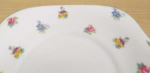 Staffordshire Floral  Fine Bone China Plate - Made in England (23cm x 25cm)