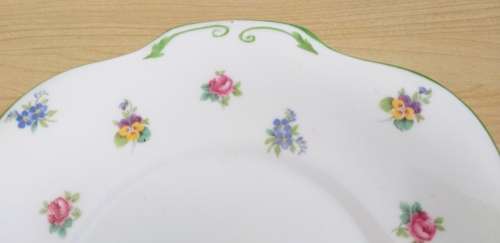 Staffordshire Floral  Fine Bone China Plate - Made in England (23cm x 25cm)