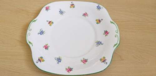 Staffordshire Floral  Fine Bone China Plate - Made in England (23cm x 25cm)