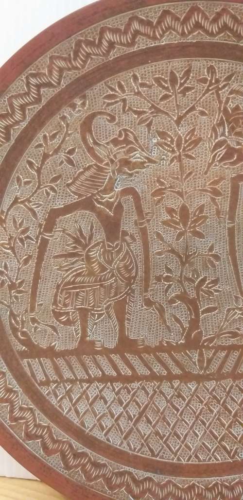 Small Round Brass Wall Plate - width 19cm