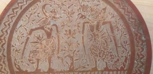 Small Round Brass Wall Plate - width 19cm