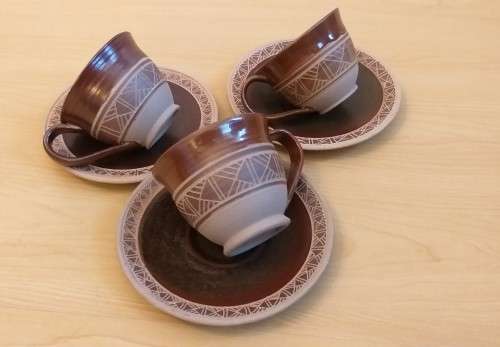 Set of 3 Thamaga Pottery Tea Cups (Made in Botswana)