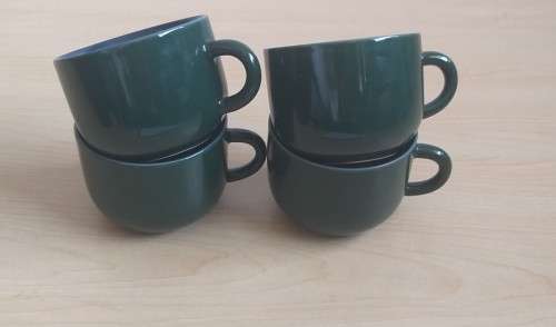 Set of 4 Green Teacups (no saucers)