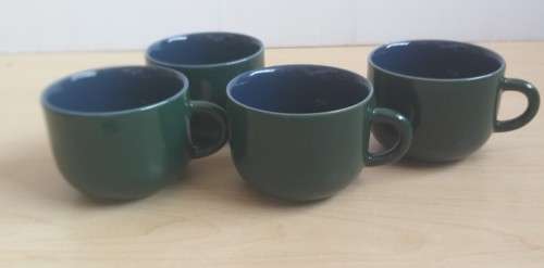 Set of 4 Green Teacups (no saucers)