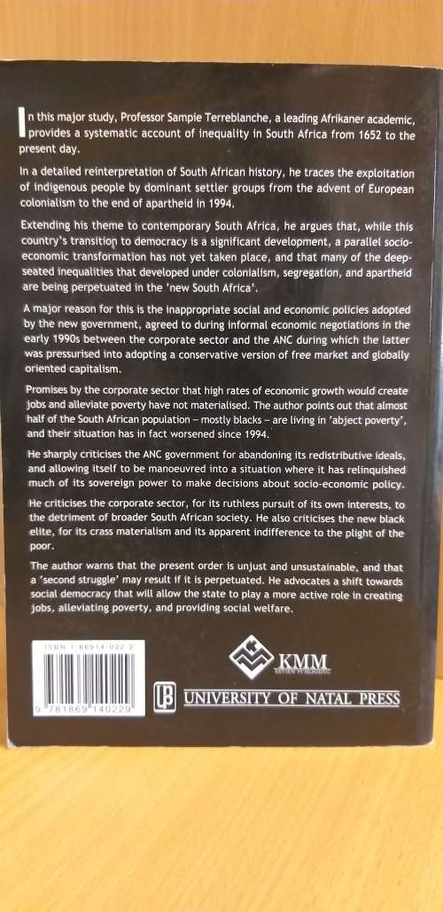 A History of Inequality in South Africa 1652-2002 : Sampie Terreblanche (Paperback)