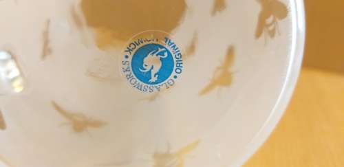 Frosted Glass Juice/Water Jug (bees print)