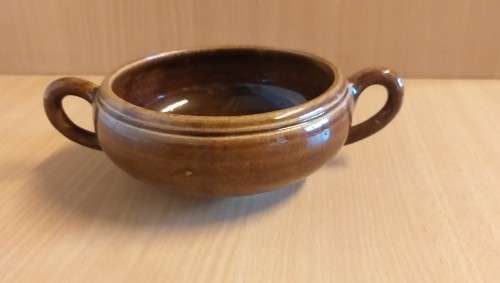 Brown Soup Bowl with Saucer Set