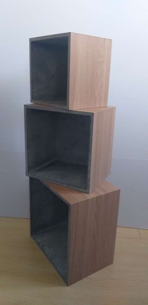 Set of 3 Wooden Floating Box Shelves