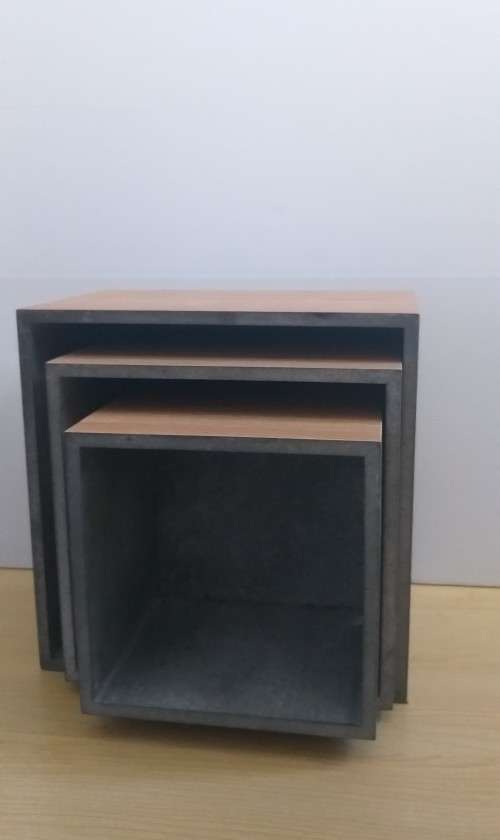 Set of 3 Wooden Floating Box Shelves