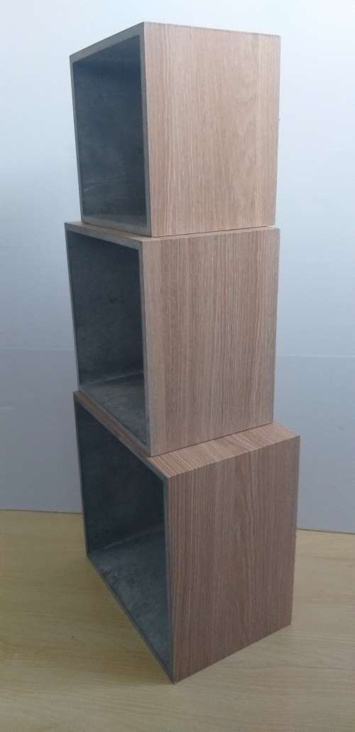 Set of 3 Wooden Floating Box Shelves