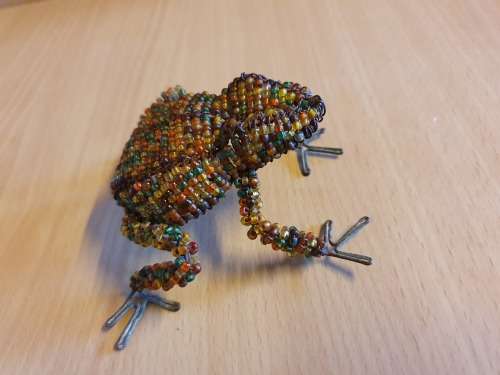 Beaded Frog Figurine