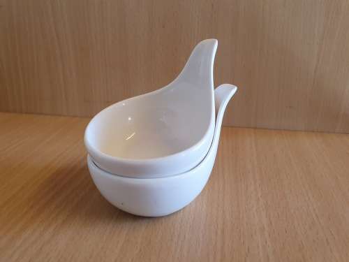 Set of 2 Small White Sauce Bowls