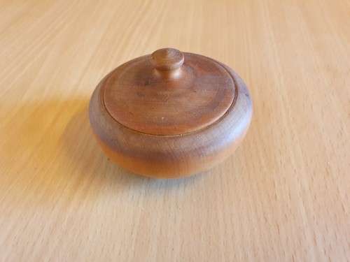Small Round Wooden Lidded Holder