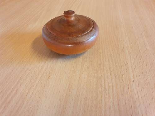 Small Round Wooden Lidded Holder