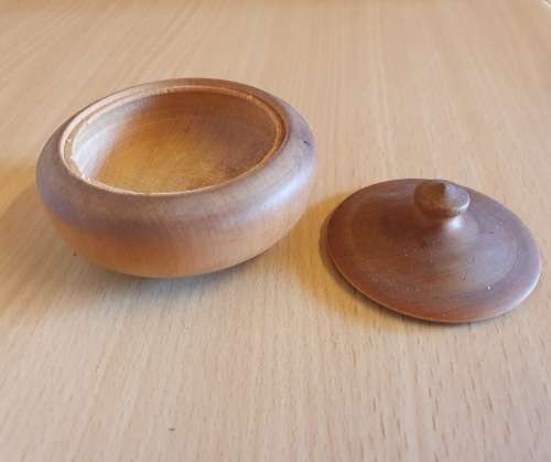 Small Round Wooden Lidded Holder