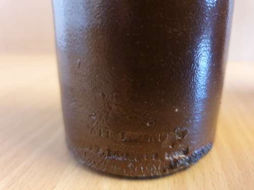 Set of 3 Brown Stoneware Ink Bottles