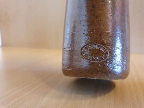 Set of 3 Brown Stoneware Ink Bottles