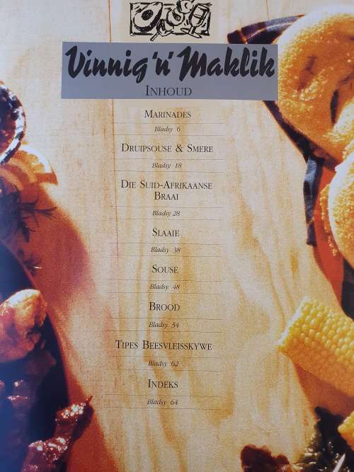 Vinnig `n Maklik - Braai/Marinades/Druipsouse/Slaaie/Brood/Sous