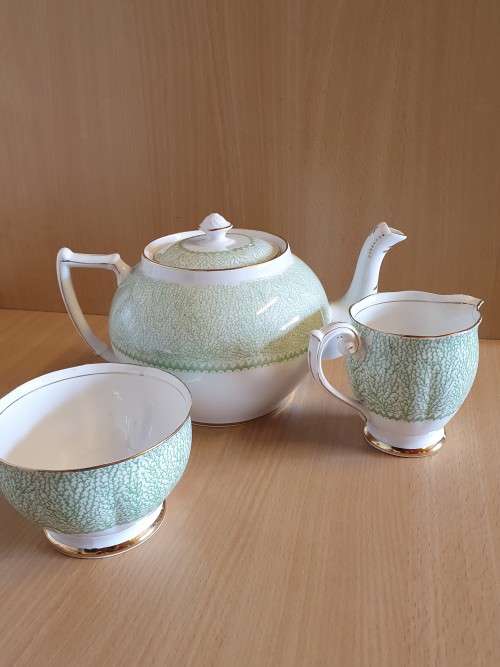 Bell Fine Bone China Teapot, Sugar & Creamer Set
