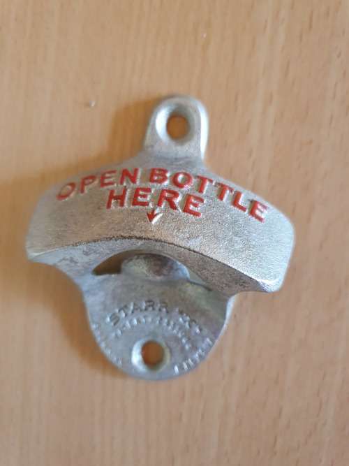 Starr - Brown & Co Metal Bottle Opener - `Open Bottle Here`