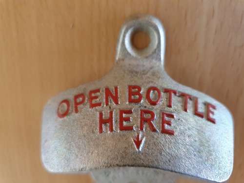 Starr - Brown & Co Metal Bottle Opener - `Open Bottle Here`