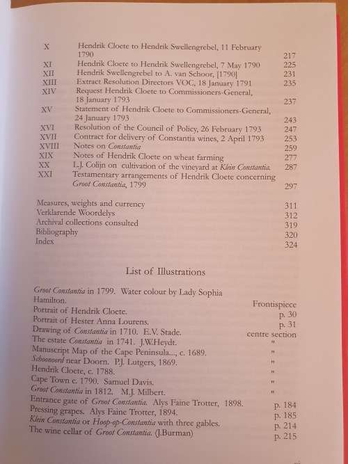 Hendrik Cloete, Groot Constantia En Die/And The VOC 1778-1799: G.J. Schutte