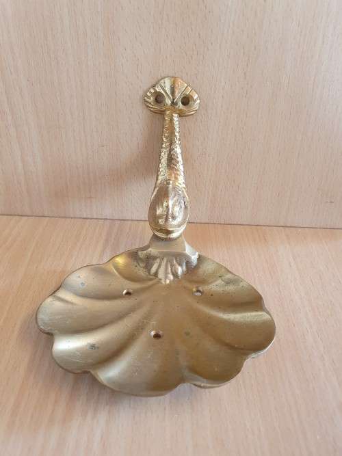 Brass Dolphin & Clam Wall Mounted Soap Dish