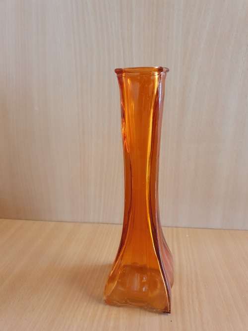 Orange Glass Vase - height 21cm