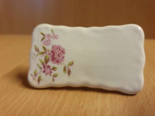 Set of 6 Rose Pattern Porcelain Place Cards - 6cm x 3cm